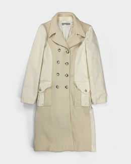 Iceberg 2-Texture Cream White Coat 2000's - Vintagetts