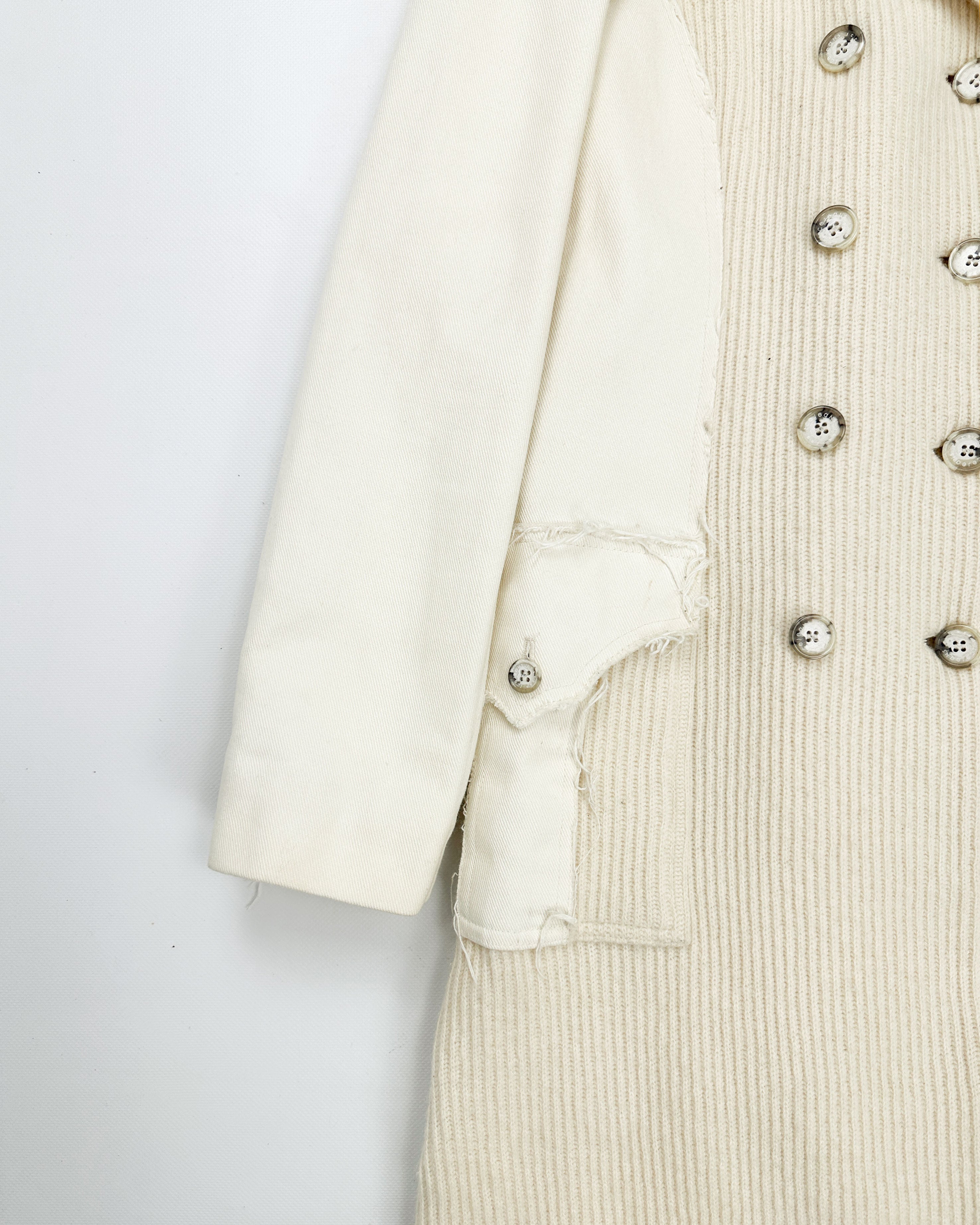 Iceberg 2-Texture Cream White Coat 2000's