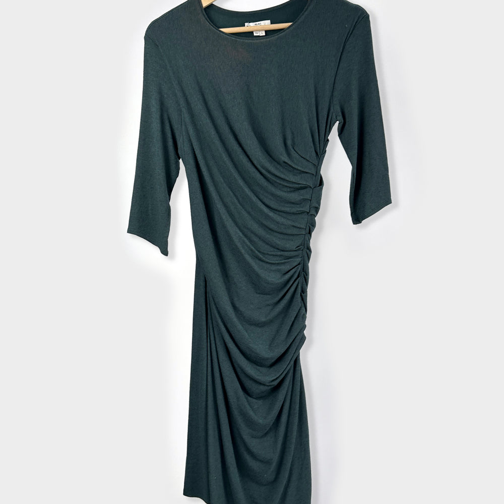 Helmut Lang Green Pleated Dress 2000's