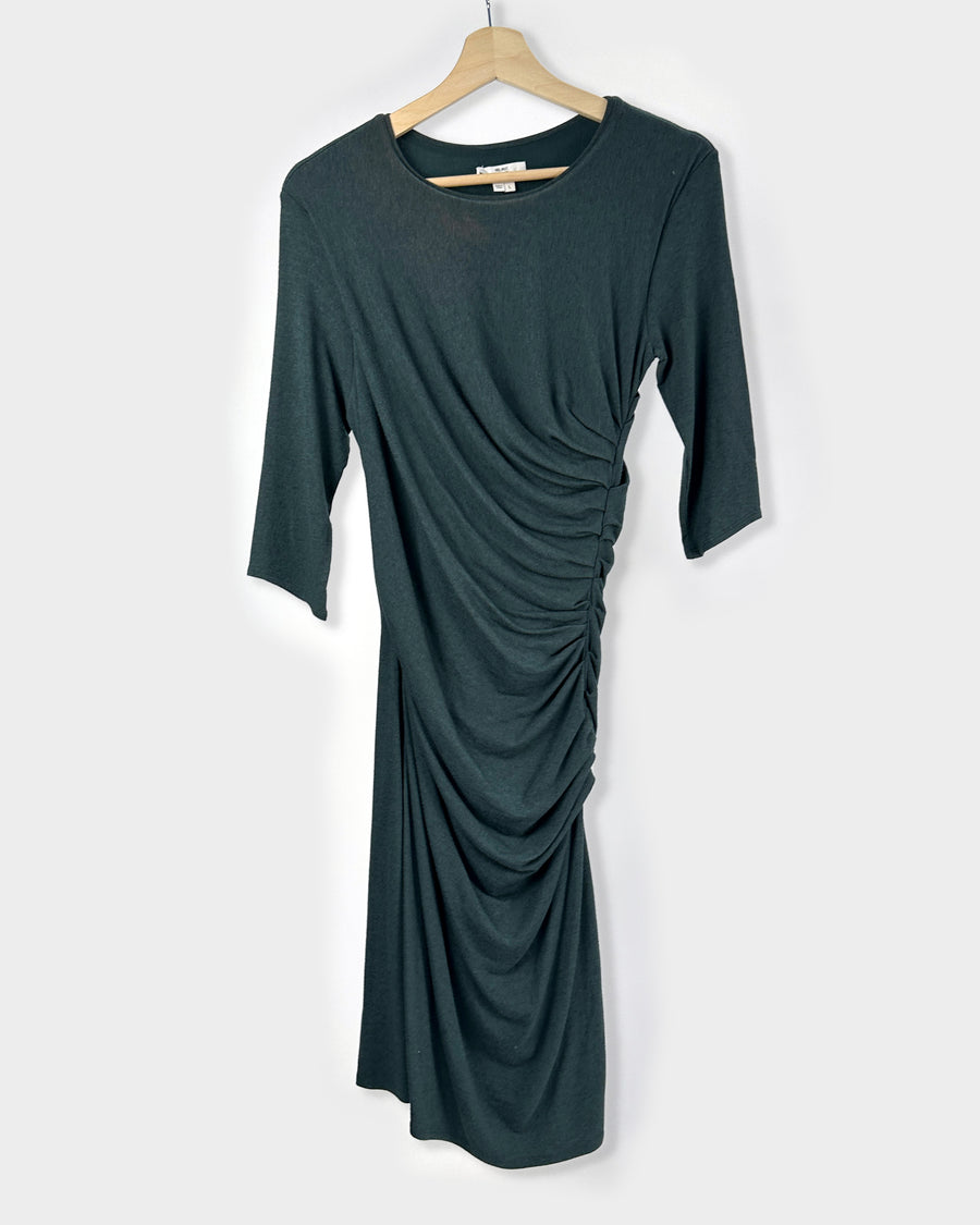 Helmut Lang Green Pleated Dress 2000's