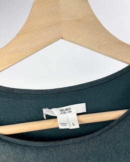 Helmut Lang Green Pleated Dress 2000's