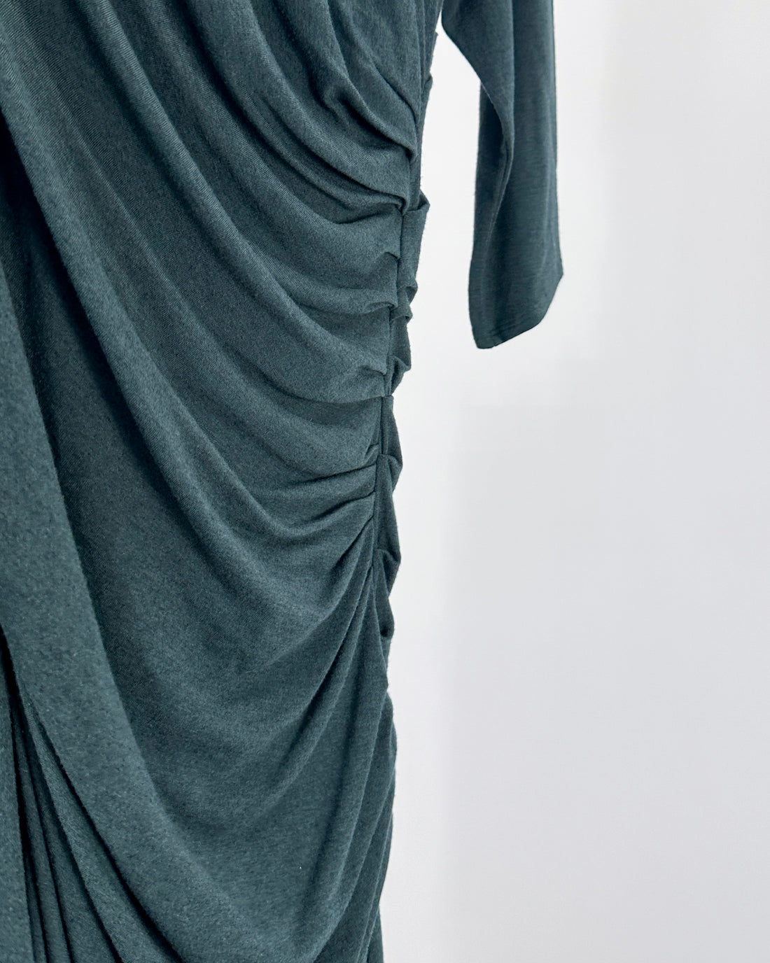 Helmut Lang Green Pleated Dress 2000's