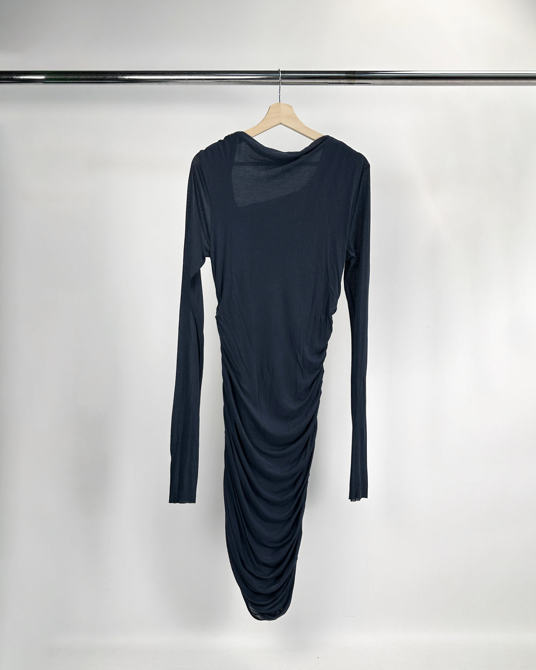 Helmut Lang Dark Blue Pleated Dress 2000's