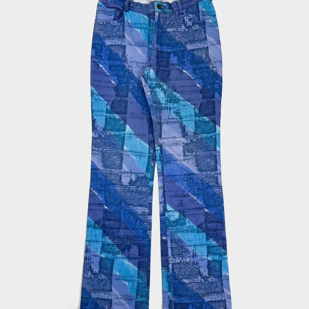 Just Cavalli Psychedelic Print Denim Pants 2000's