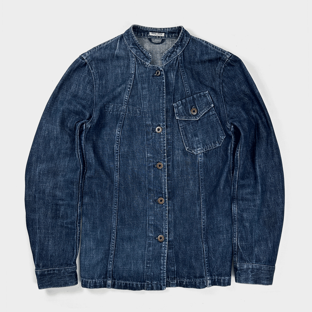 Miu Miu "Fiammato" Raw Denim Jacket 1990's