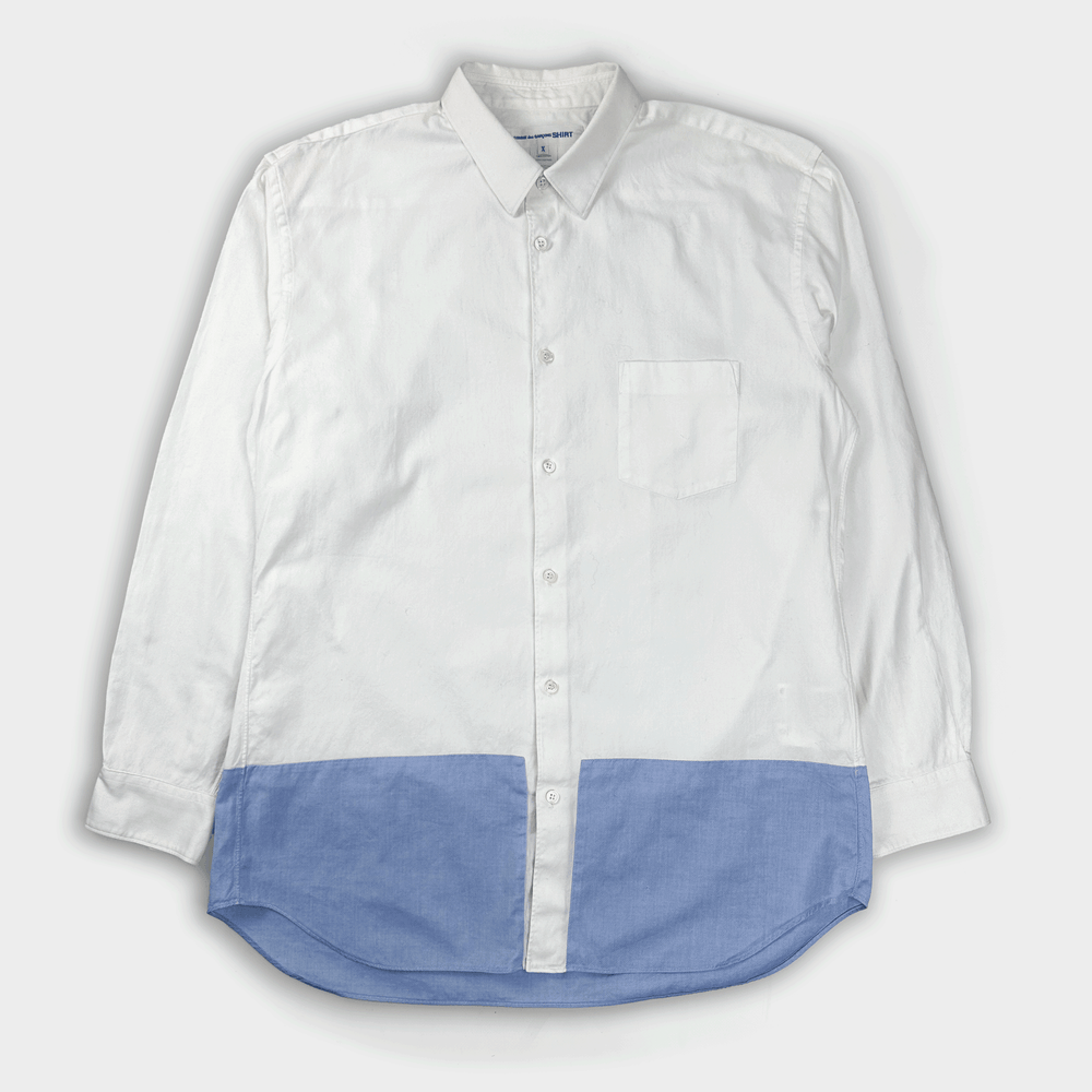 Comme des Garçons Shirt 2-Texture White Shirt 2000's