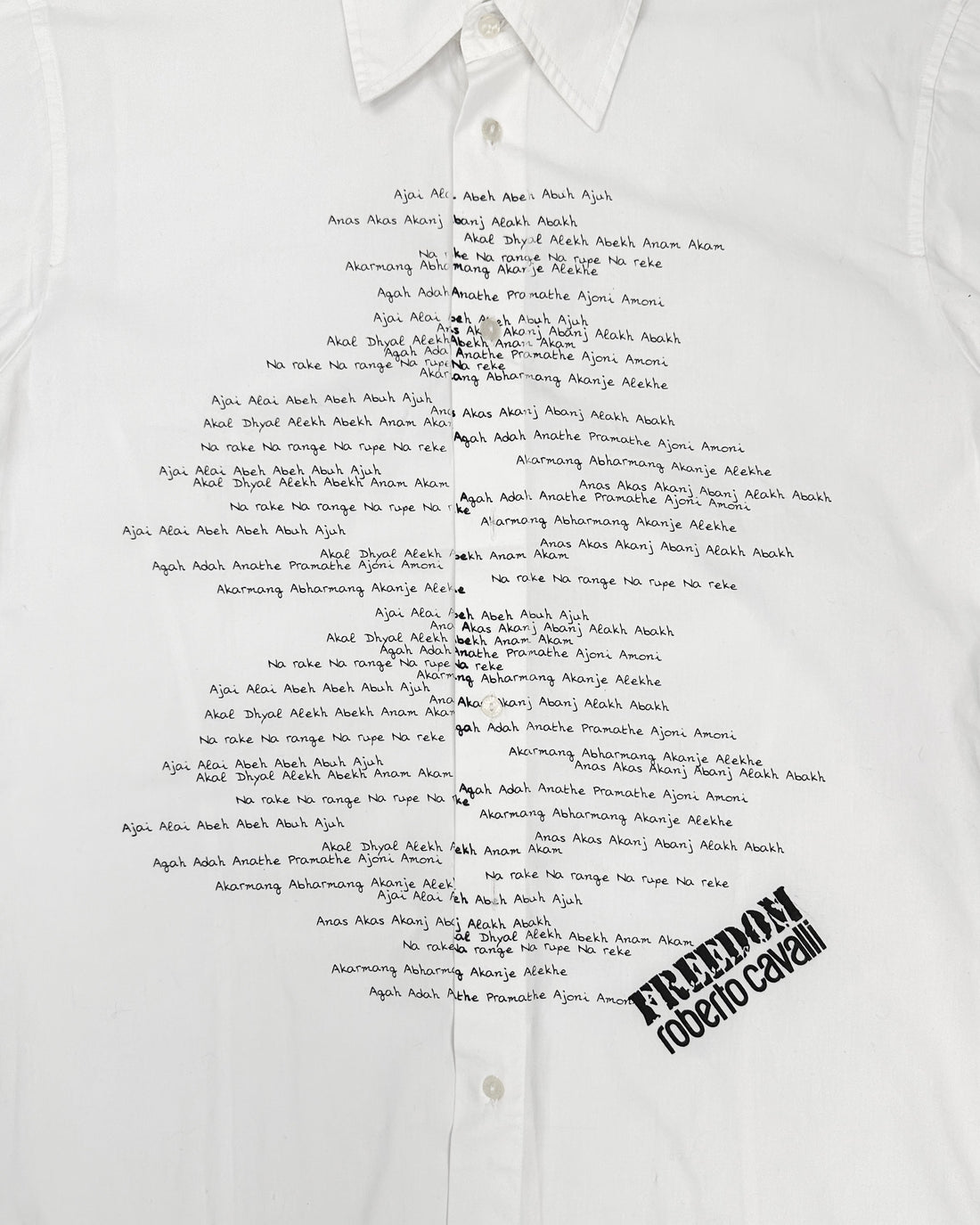 Roberto Cavalli Freedom Texted Shirt 2000's