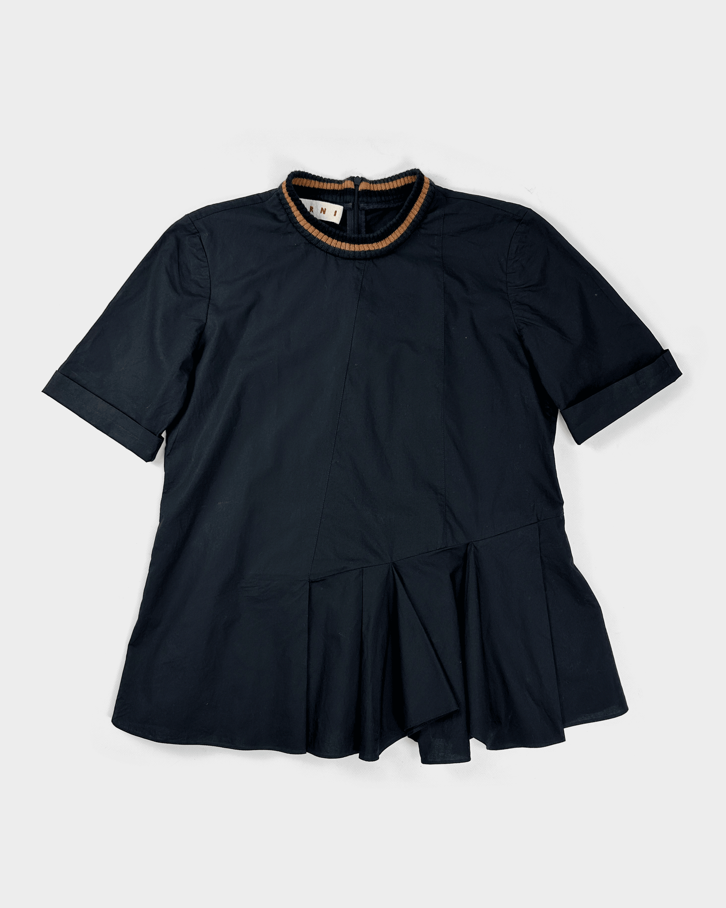 Marni Pleated Black Zipped Top 1990's