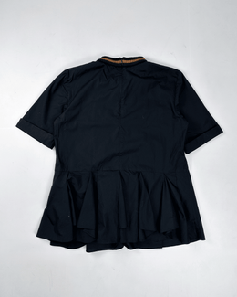 Marni Pleated Black Zipped Top 1990's