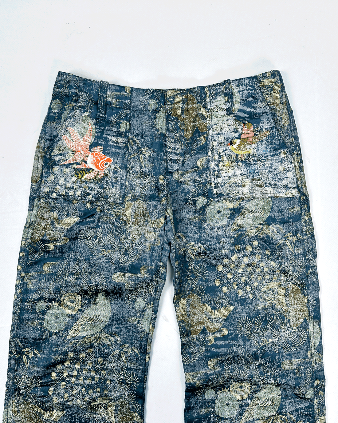 Custo Barcelona Textured Koi-Fish Flare Pants 2000's