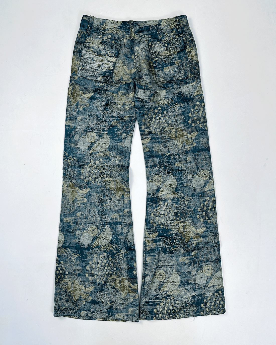 Custo Barcelona Textured Koi-Fish Flare Pants 2000's