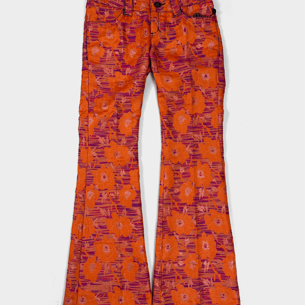 Custo Barcelona Ultra-Jean Orange Flare Pants 2000's