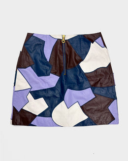 Versus Versace Leather Patchwork Mini Skirt 2000's