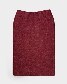 Bottega Veneta Red Cashmere + Silk Skirt 2000's