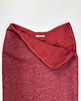 Bottega Veneta Red Cashmere + Silk Skirt 2000's
