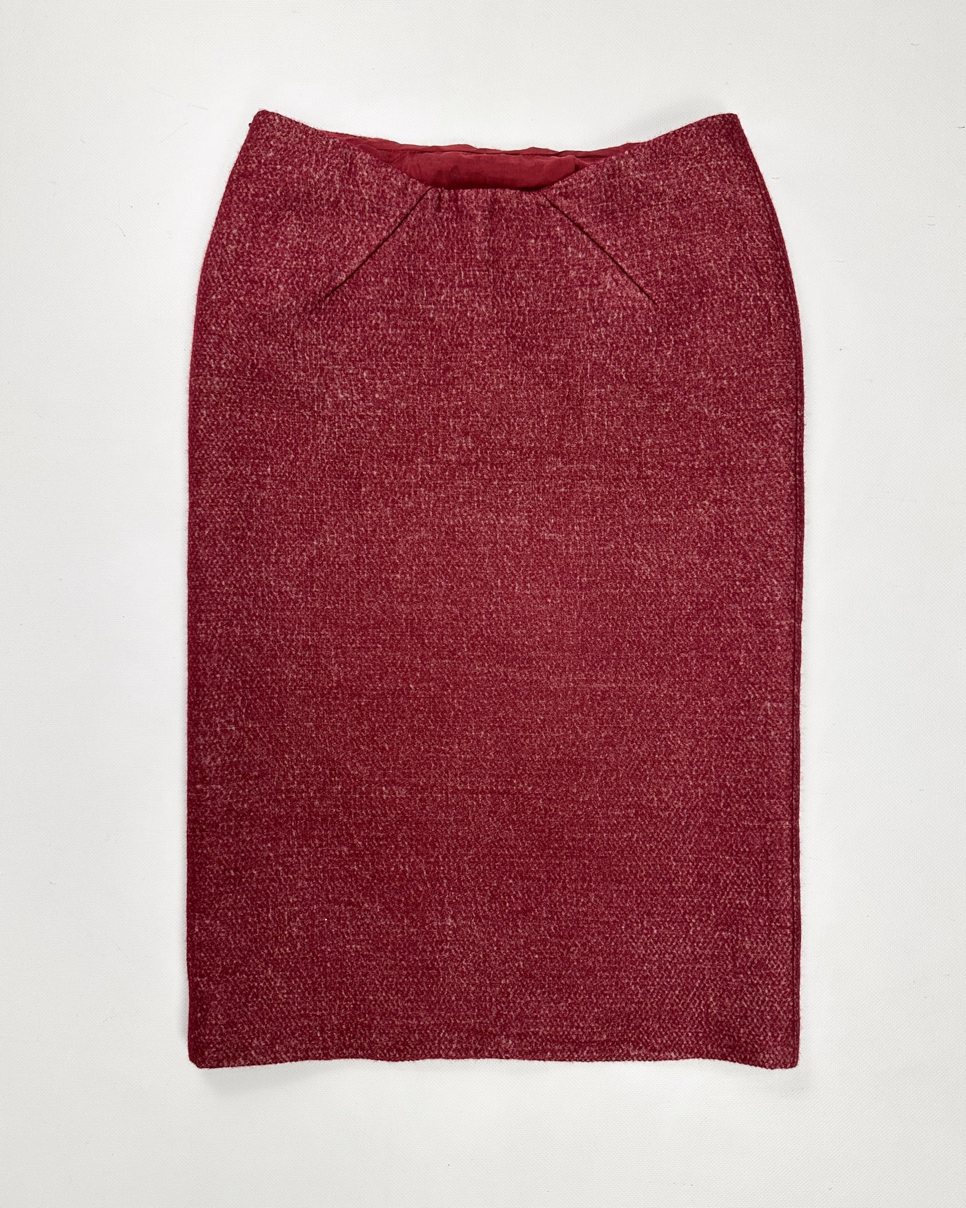 Bottega Veneta Red Cashmere + Silk Skirt 2000's