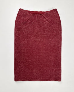 Bottega Veneta Red Cashmere + Silk Skirt 2000's