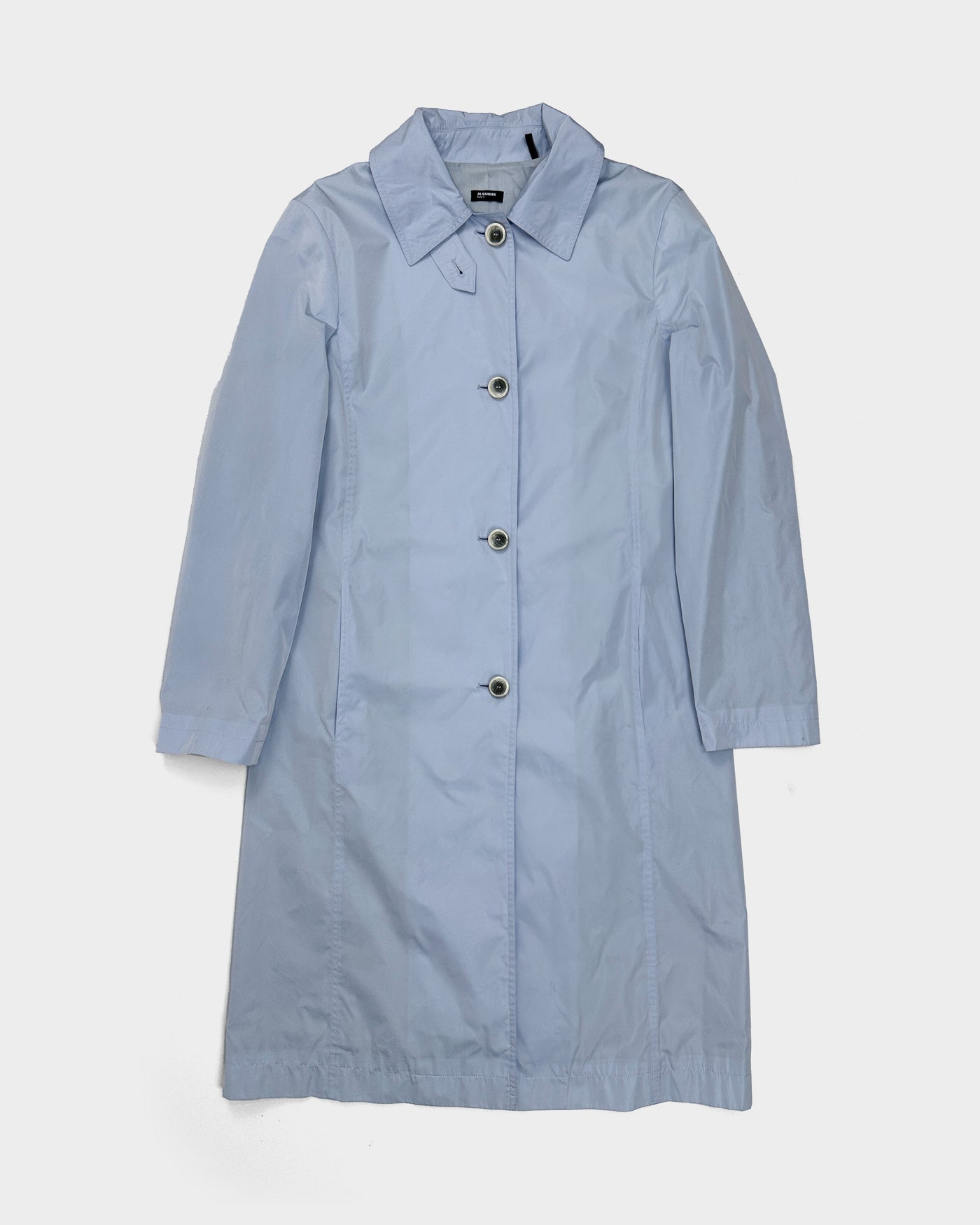 Jil Sander Navy Baby Blue Trench Coat 2000's