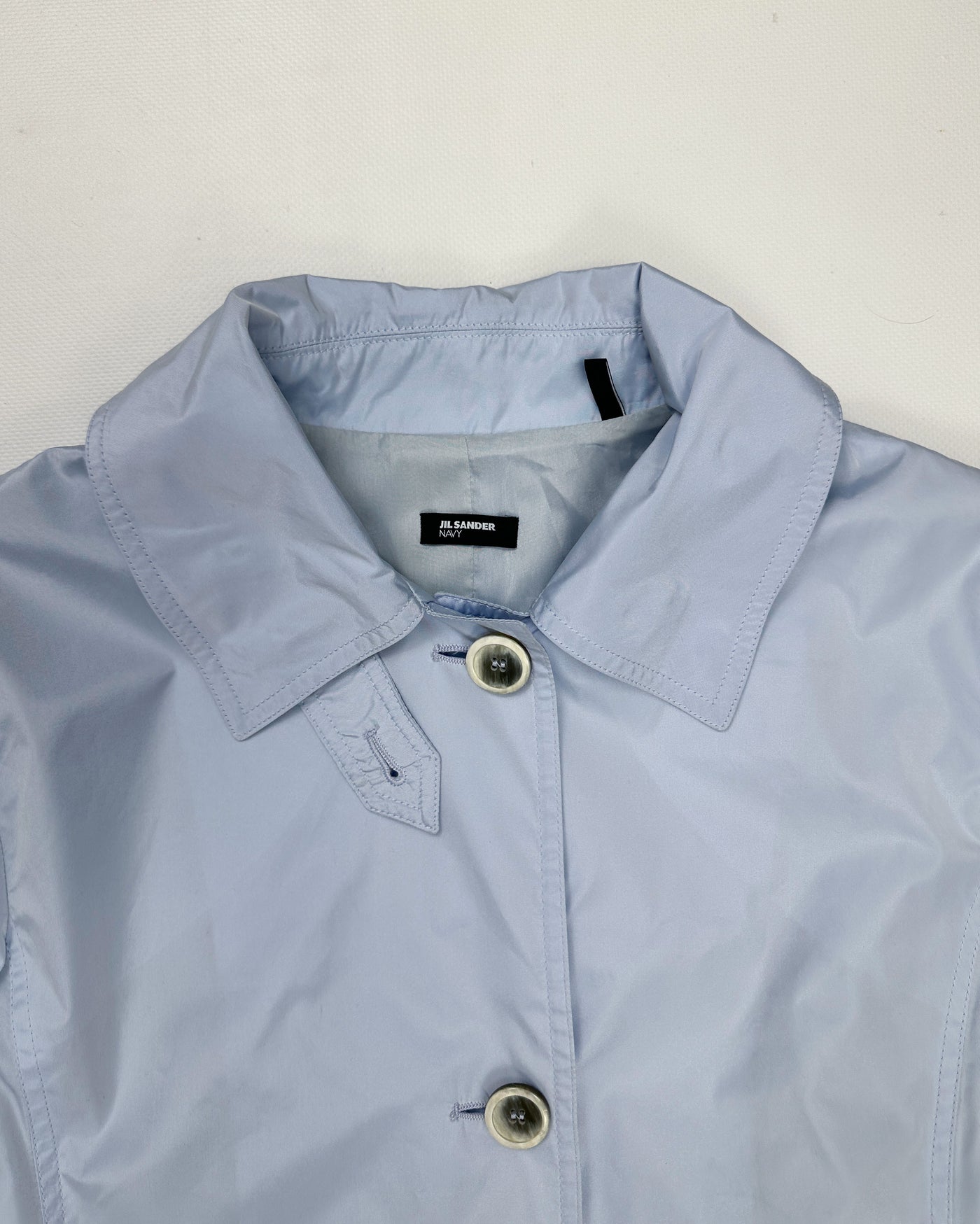 Jil Sander Navy Baby Blue Trench Coat 2000's