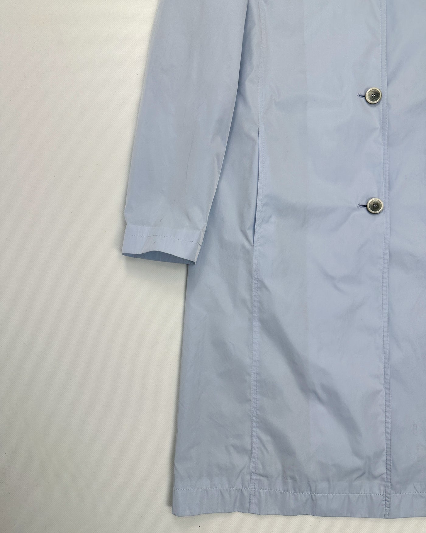 Jil Sander Navy Baby Blue Trench Coat 2000's