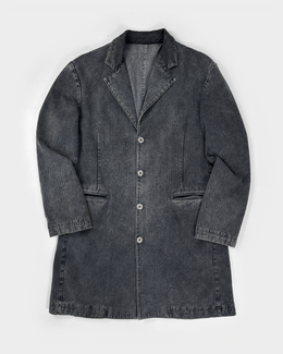 Iceberg Jeans Grey Washed Denim Long Jacket 2000's