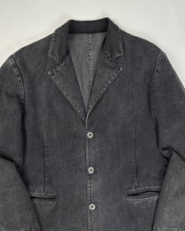 Iceberg Jeans Grey Washed Denim Long Jacket 2000's