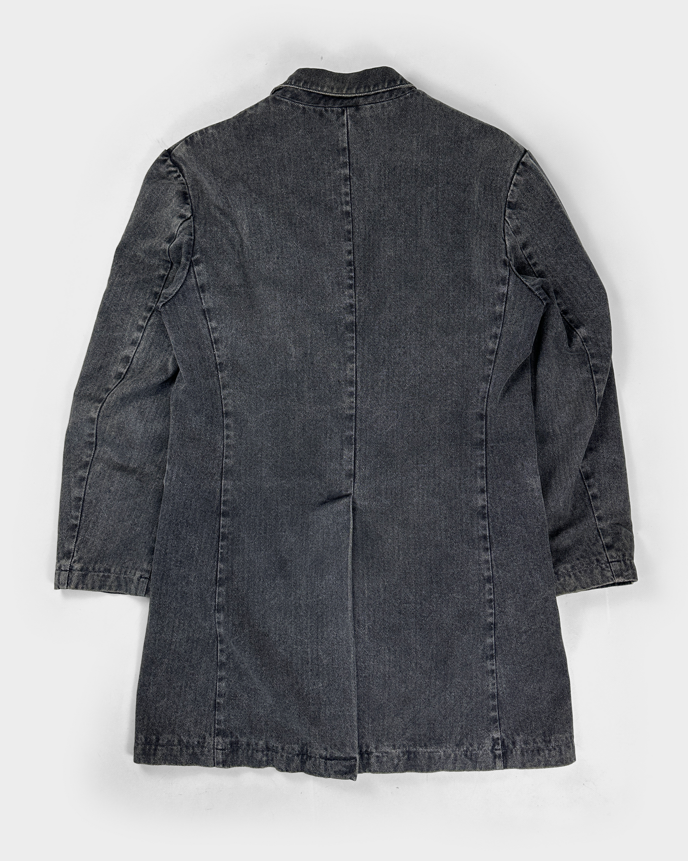 Iceberg Jeans Grey Washed Denim Long Jacket 2000's