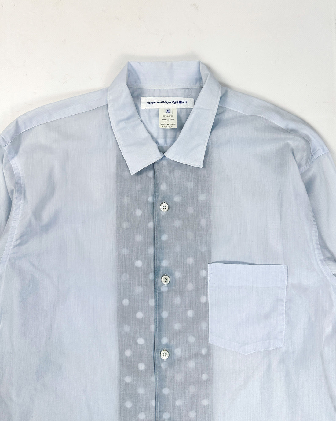 Comme des Garçons Shirt 2-Layer Translucid Blue Shirt 2006