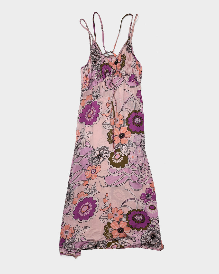 Alexander Mcqueen Pink Flowers Dress S/S 2004