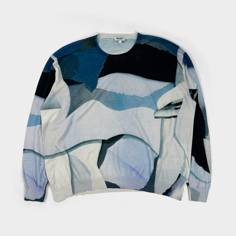 Kenzo Lightweight Printed Silk Knit 2000's