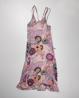 Alexander Mcqueen Pink Flowers Dress S/S 2004