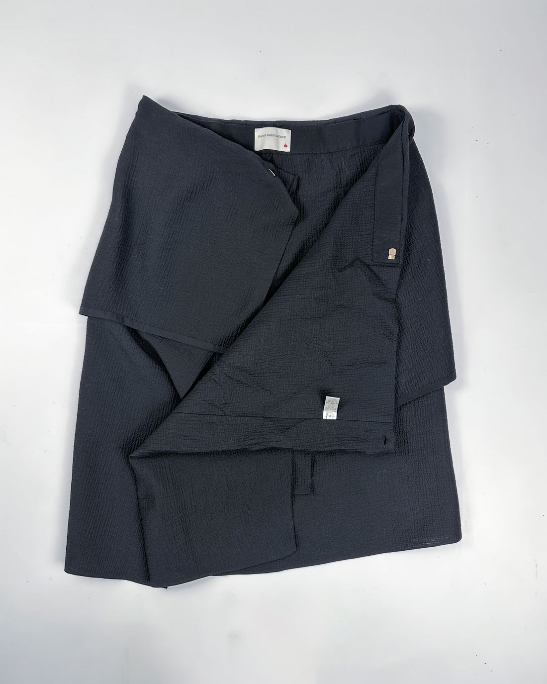 Maison Rabih Kayrouz Black Textured Skirt 2000's
