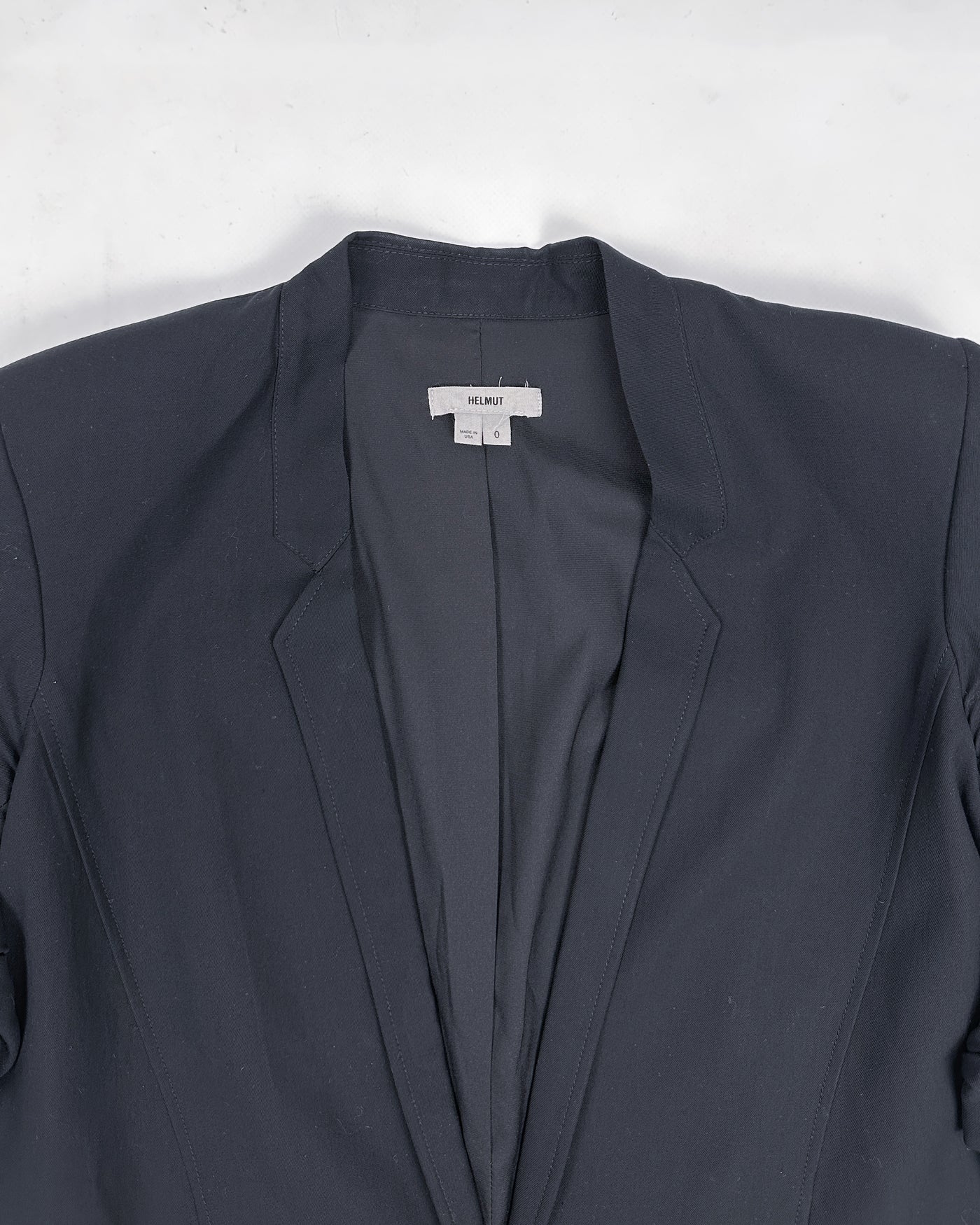 Helmut Lang Wrinkled Sleeves Black Blazer Made in USA 1990's
