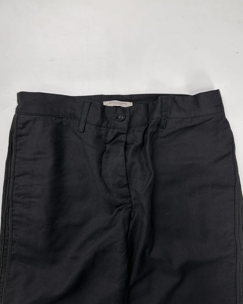 Bottega Veneta Black Silk Pants 2000's