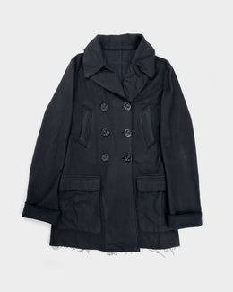 Jean Paul Gaultier Raw Edge Black Coat 2000's - Vintagetts