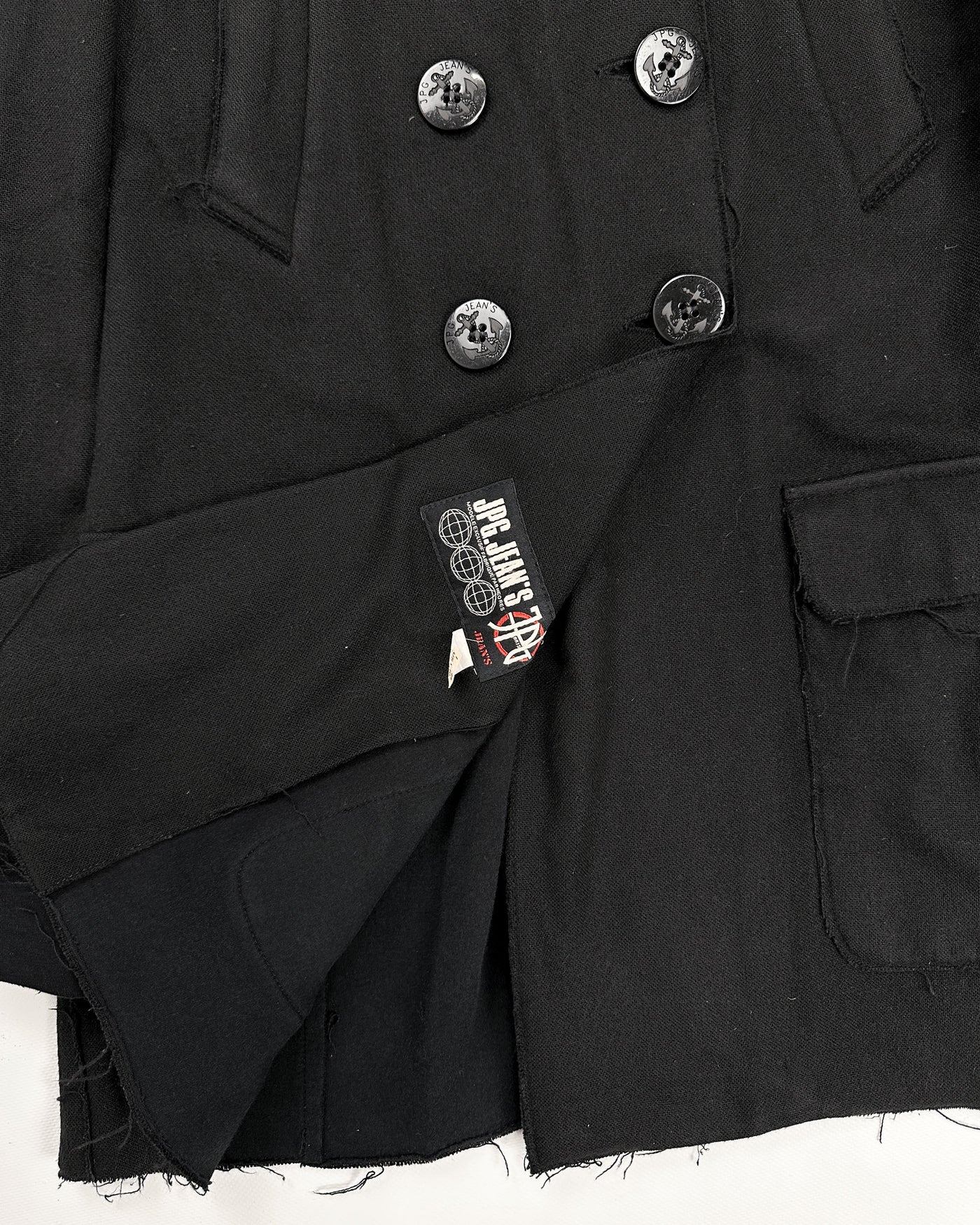 Jean Paul Gaultier Raw Edge Black Coat 2000's - Vintagetts