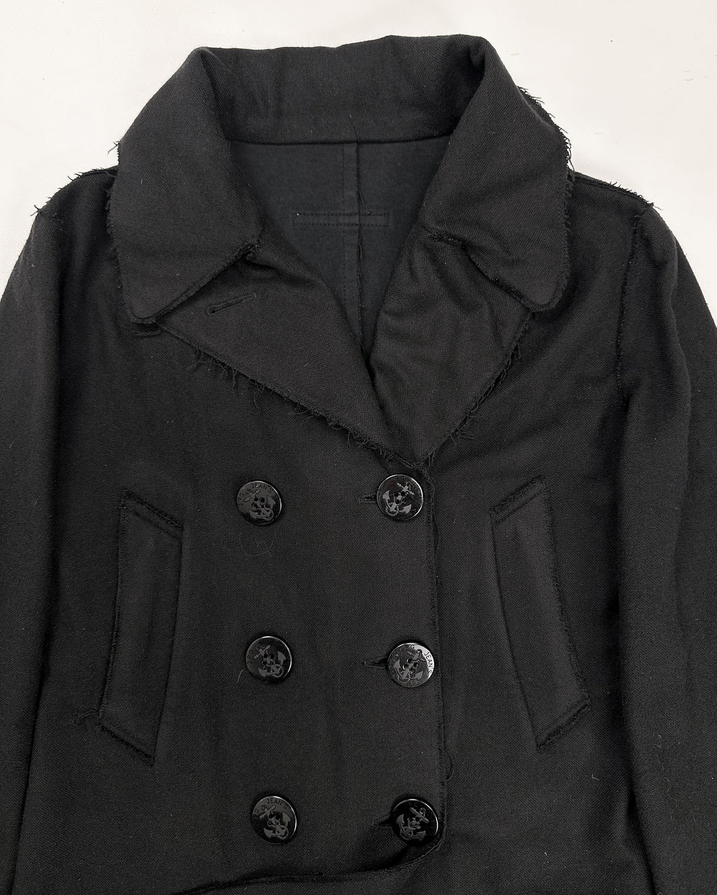 Jean Paul Gaultier Raw Edge Black Coat 2000's - Vintagetts