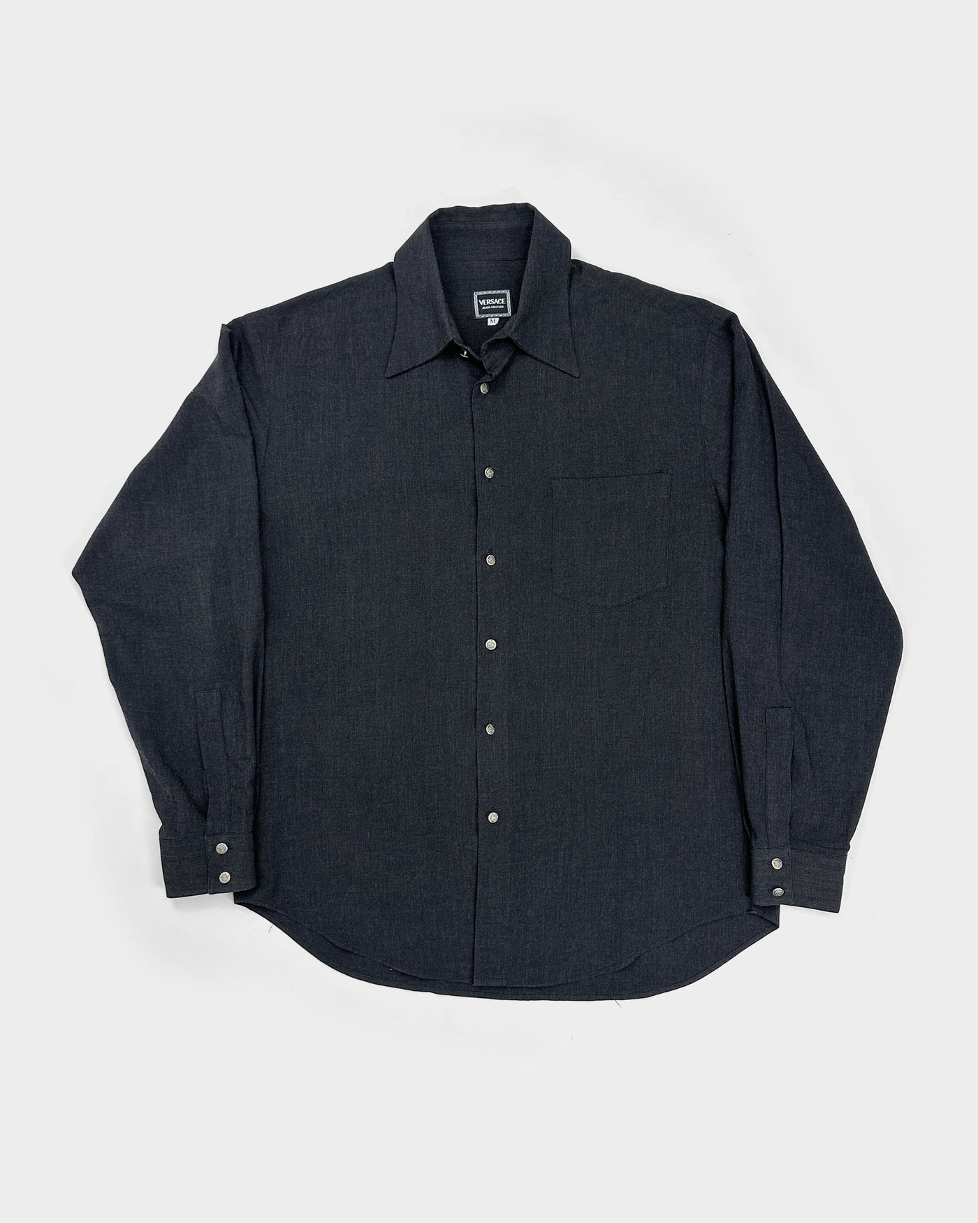 Versace Grey Viscose + Wool Shirt 1990's - Vintagetts