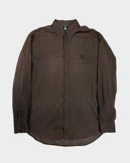 Versace Brown Stiped Light Shirt 2000's - Vintagetts