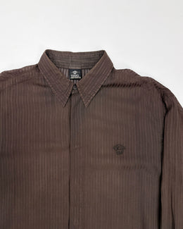 Versace Brown Stiped Light Shirt 2000's - Vintagetts