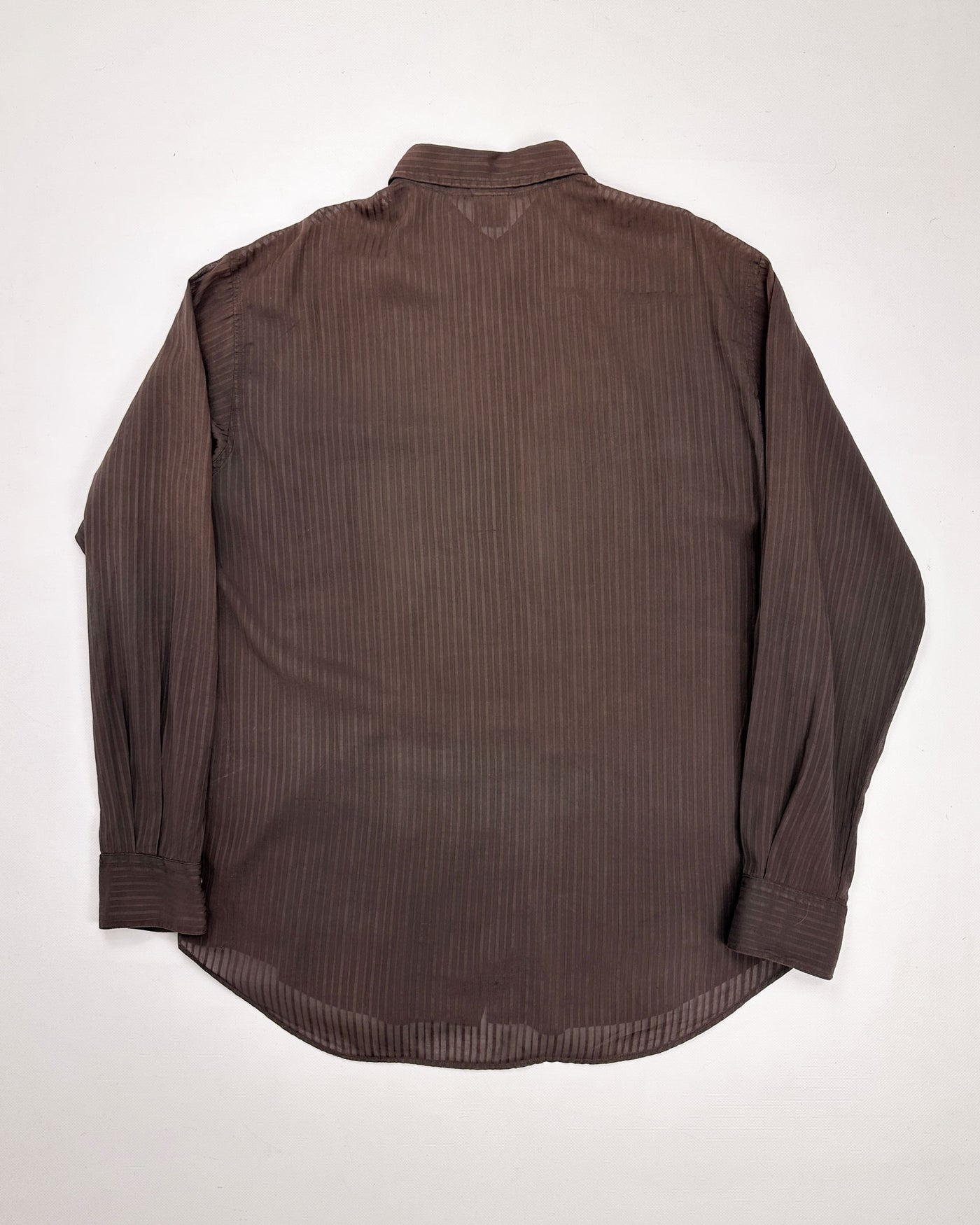 Versace Brown Stiped Light Shirt 2000's - Vintagetts