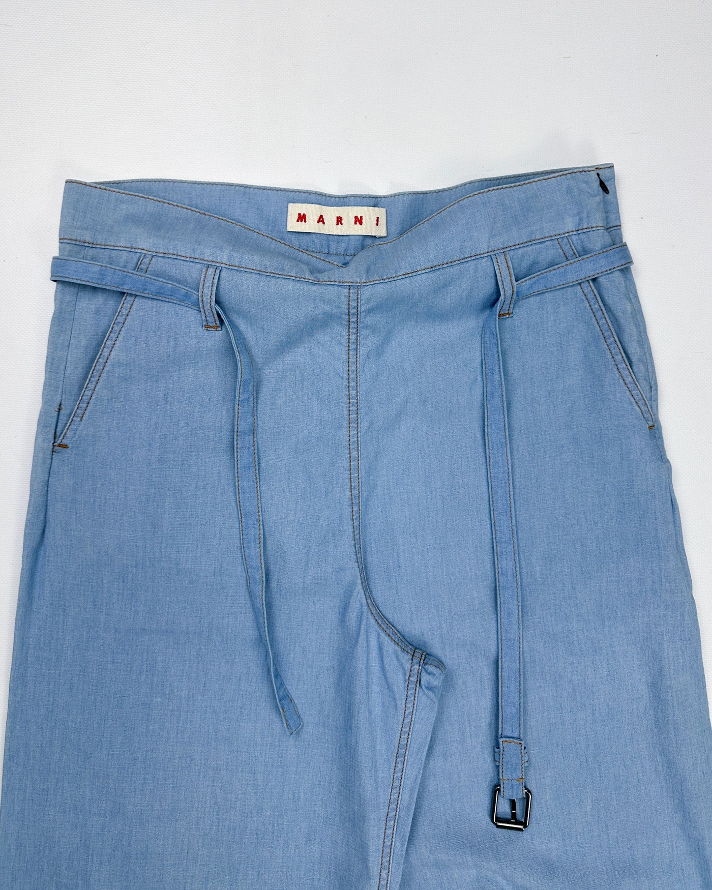 Marni Light Denim Belted Pants 2000's