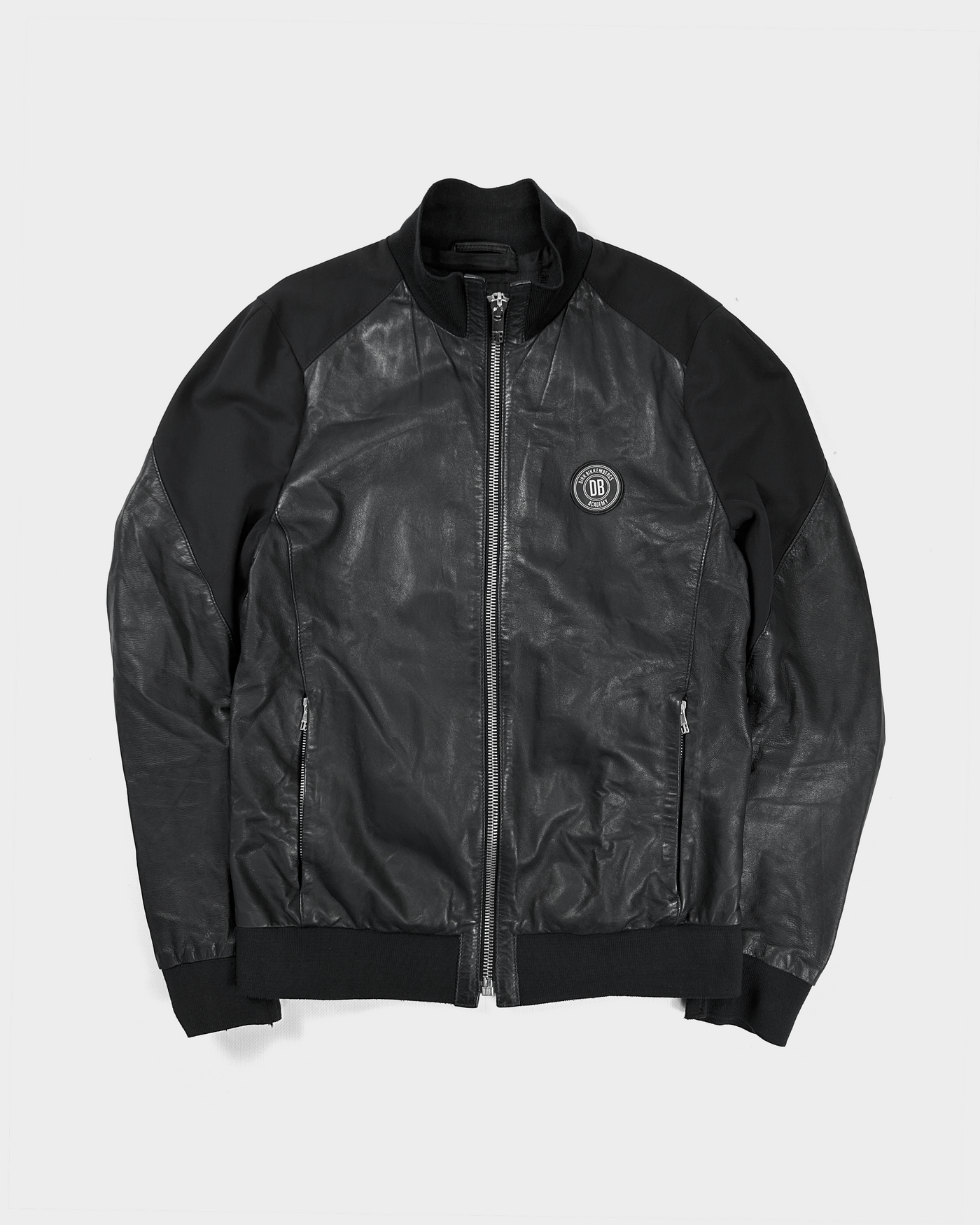 Dirk Bikkembergs Academy Dark Blue Leather Jacket 2000's