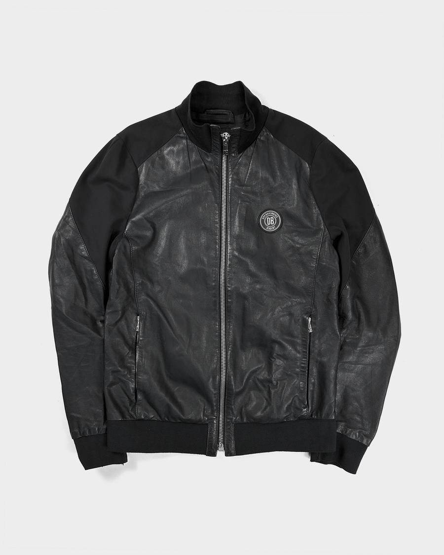 Dirk Bikkembergs Academy Dark Blue Leather Jacket 2000's