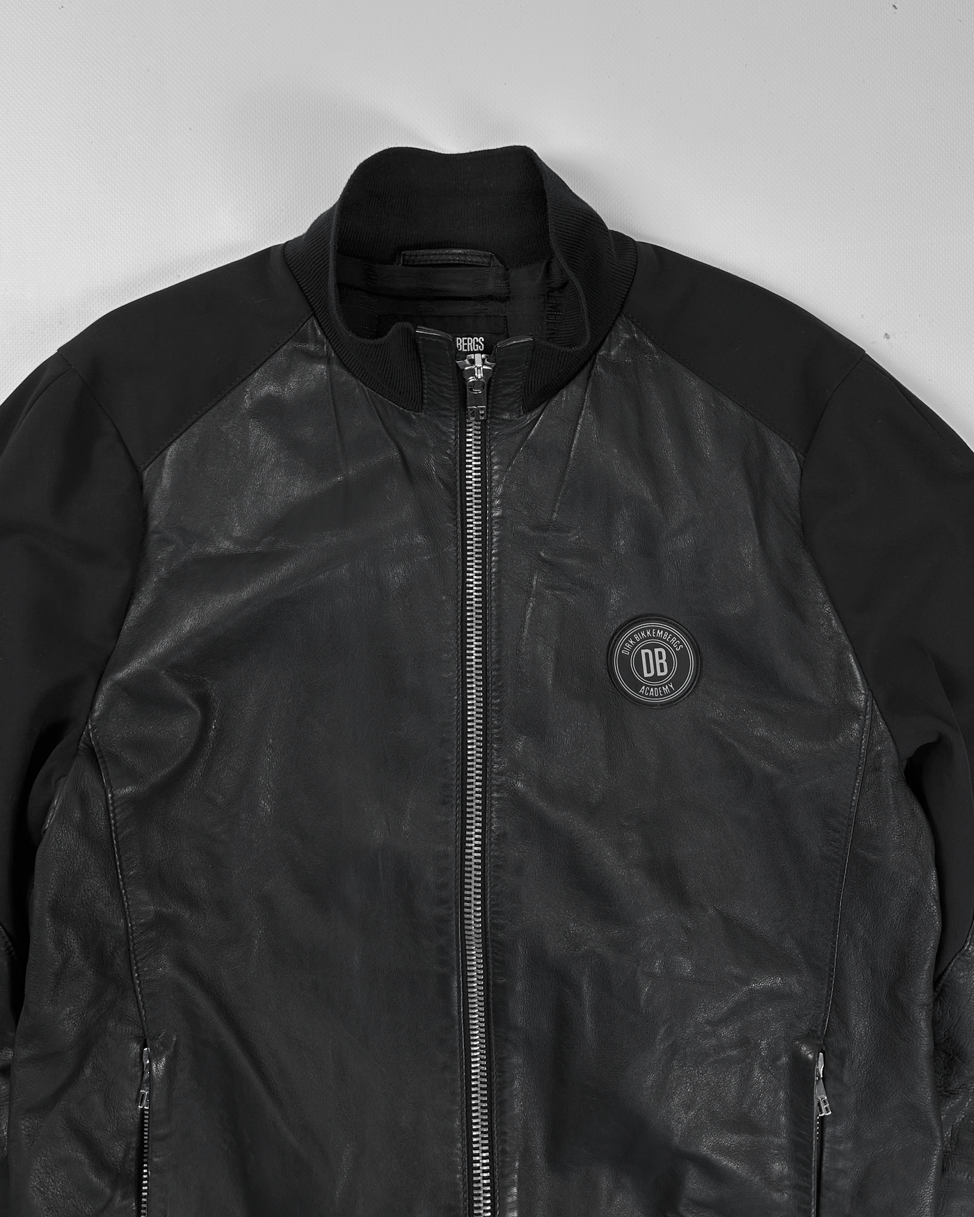 Dirk Bikkembergs Academy Dark Blue Leather Jacket 2000's