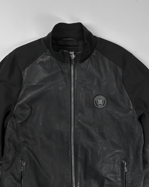 Dirk Bikkembergs Academy Dark Blue Leather Jacket 2000's – Vintage TTS