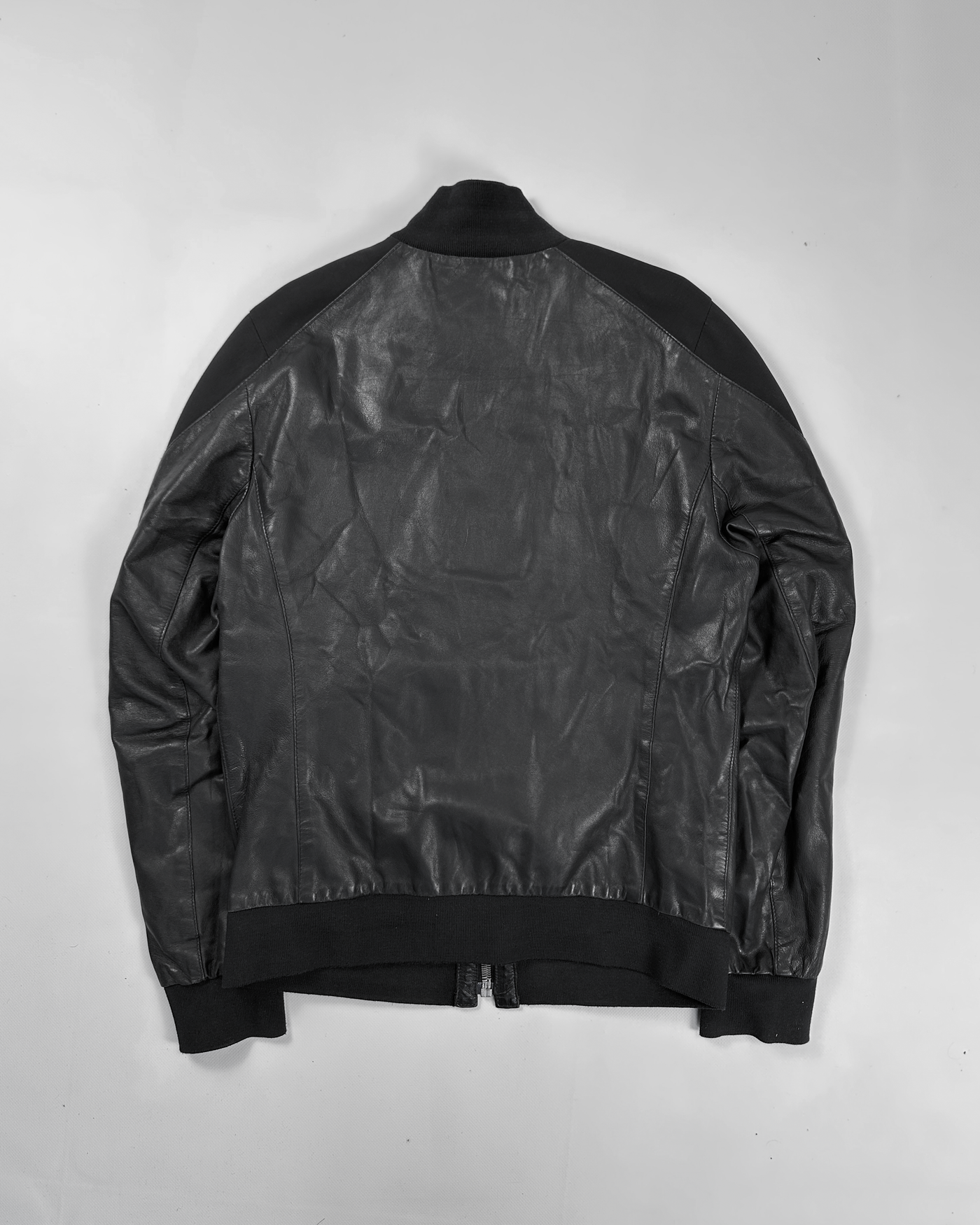 Dirk Bikkembergs Academy Dark Blue Leather Jacket 2000's