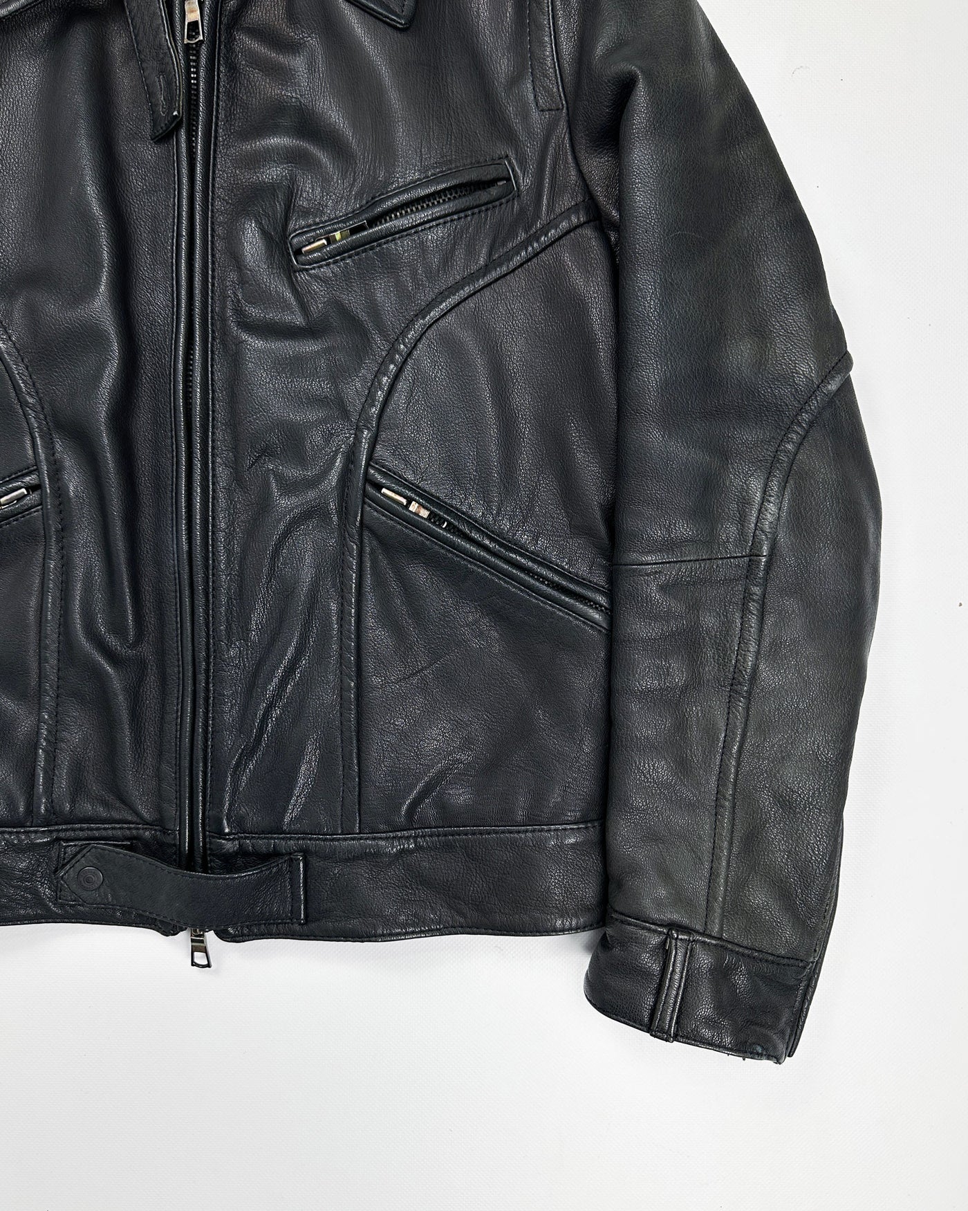 Gazzarrini Black Leather Jacket 2000's