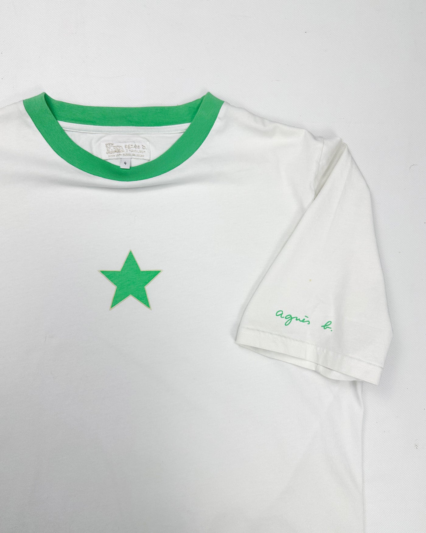 Agnes B Green Star Cotton t-Shirt 2000's