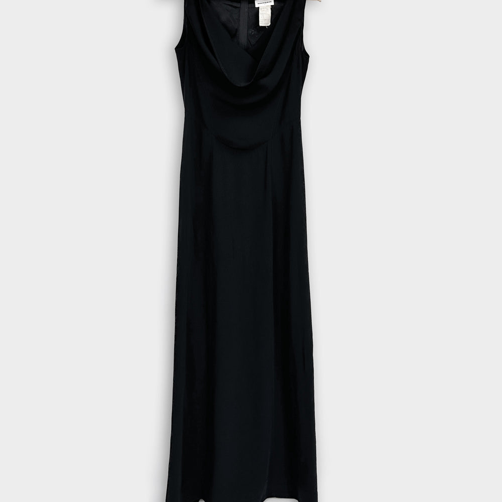 Thierry Mugler Black Zipped Maxi Dress 1990's